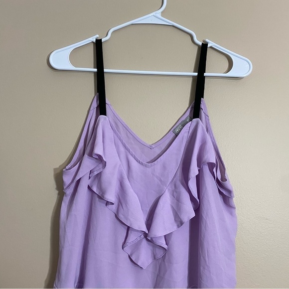 ASOS spaghetti strap lavender blouse ruffles size 8 - Picture 3 of 10
